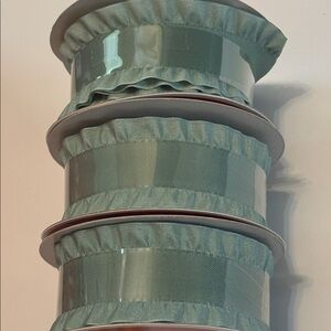 Cream Ruffle Ribbon Office | Satin Ruffled Edge Ribbon Sage Green 1 12x3 Ft | Poshmark